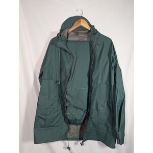 Pro Rainer Waterproof Hooded Full Zip Rain Jacket With Pants Green Men's Medium